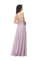 Soft Chiffon A-Line Long Sleeveless Pink Glow Keyhole Back Bridesmaid Dress Barrie