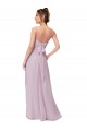 Soft Chiffon A-Line Long Sleeveless Pink Glow Bridesmaid Dress Barrie