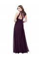 Soft Chiffon A-Line Long Sleeveless Grape Keyhole Back Bridesmaid Dress Barrie
