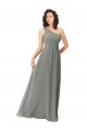Soft Chiffon A-Line Long Sleeveless Wisteria Bridesmaid Dress Barrie
