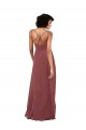 Soft Chiffon Column Long Sleeveless Criss Cross Open Back Black Evening Dresses Barrie
