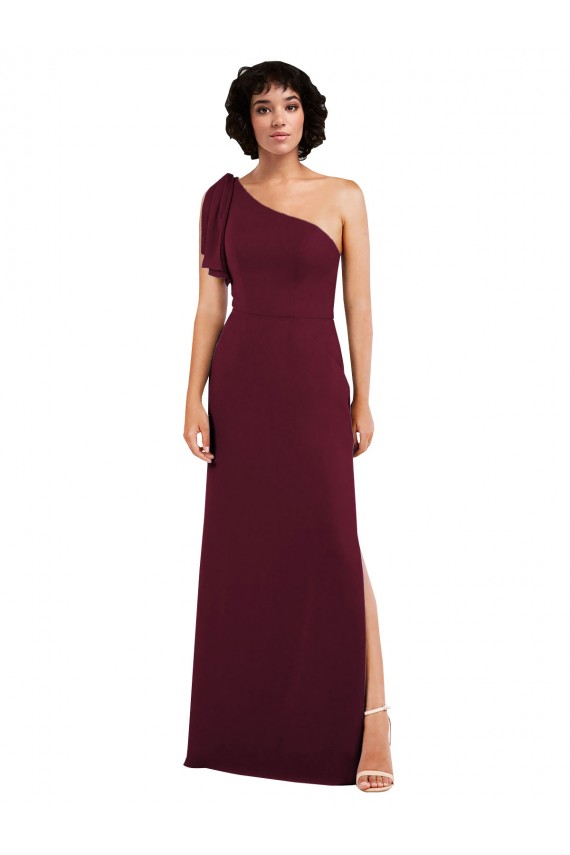Soft Chiffon A-Line Long Sleeveless Skirt Slit Evening Dresses Barrie