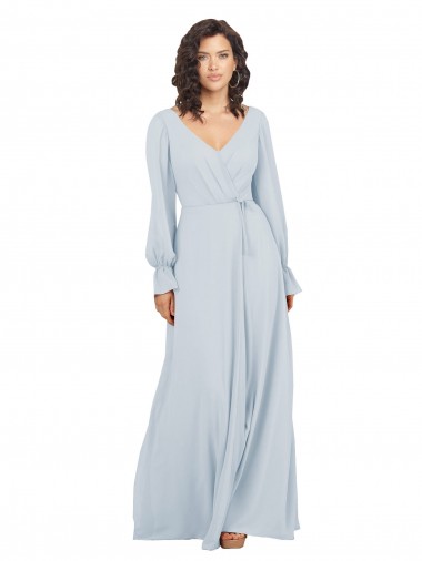 Soft Chiffon A-Line Long Long Sleeves Formal Dress / Bridesmaid Dress Barrie