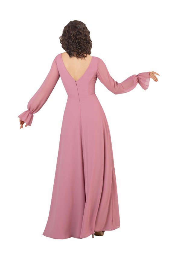 Soft Chiffon A-Line Long Long Sleeves Formal Dress / Bridesmaid Dress Barrie