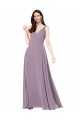 Soft Chiffon Sheath Long Sleeveless Low Back Formal Evening Gown / Bridesmaid Dress Barrie