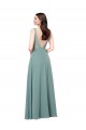Soft Chiffon Sheath Long Sleeveless Low Back Formal Evening Gown / Bridesmaid Dress Barrie