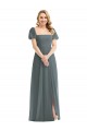 Soft Chiffon A-Line Long Puff Sleeves Semi Formal Evening Dress / Bridesmaid Dress Barrie