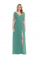 Soft Chiffon A-Line Sleeveless Icelandic Silver Semi Formal Evening Dress / Bridesmaid Dress Barrie