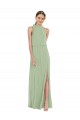 Soft Chiffon A-Line Long Sleeveless Front Slit Evening Dresses Barrie