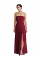 Soft Chiffon A-Line Long Sleeveless Low Back Burgundy Evening Dresses Barrie