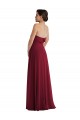 Soft Chiffon A-Line Long Sleeveless Low Back Burgundy Evening Dresses Barrie