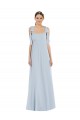 Soft Chiffon Long Sleeveless Spaghetti Straps Low Back Evening Dresses Barrie