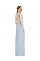 Soft Chiffon Long Sleeveless Spaghetti Straps Low Back Evening Dresses Barrie