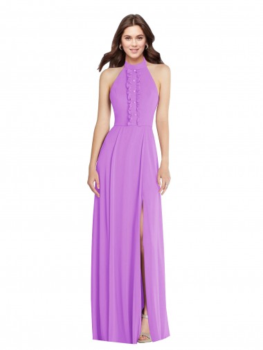 Soft Chiffon A-Line Long Sleeveless Backless Formal Evening Gown / Bridesmaid Dress Barrie