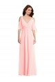 Soft Chiffon A-Line Long Cold Shoulder V-Back Semi Formal Evening Dress / Bridesmaid Dress Barrie