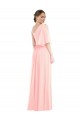 Soft Chiffon A-Line Long Bell Sleeves Semi Formal Evening Dress / Bridesmaid Dress Barrie