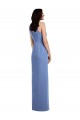 Soft Chiffon A-Line Long Sleeveless Keyhole Back Draped Front Slit Bridesmaid Dresses Barrie