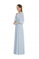 Soft Chiffon A-Line Long Puff Sleeves Formal Evening Gown / Bridesmaid Dress Barrie