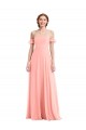 Soft Chiffon A-Line Long Flutter Sleeves Semi Formal Evening Dress / Bridesmaid Dress Barrie