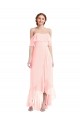 Soft Chiffon Long Sleeveless High Low Bridesmaid Dress Barrie