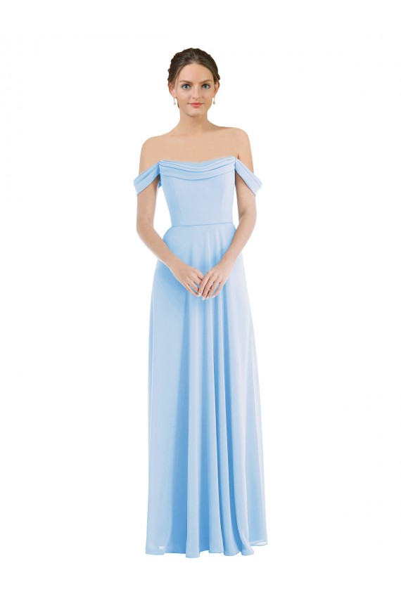 Soft Chiffon A-Line Long Sleeveless Formal Evening Gown / Bridesmaid Dress Barrie