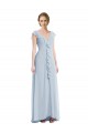 Soft Chiffon A-Line Long Sleeveless V-Back Black Tie Evening Gown / Bridesmaid Dress Barrie