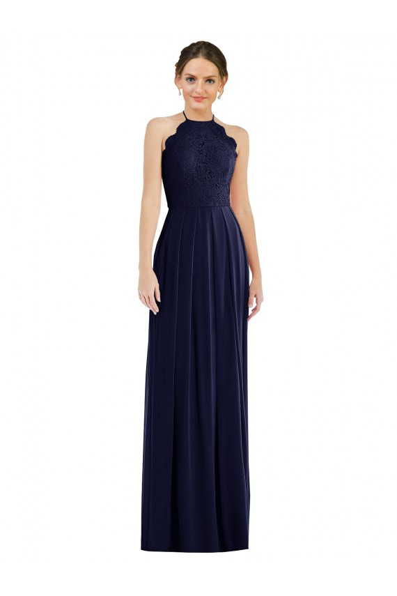 Soft Chiffon Long Sleeveless Open Back Semi Formal Evening Dress / Bridesmaid Dress Barrie