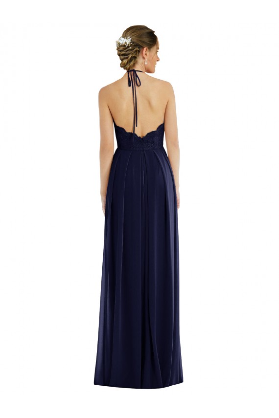Soft Chiffon Long Sleeveless Open Back Semi Formal Evening Dress / Bridesmaid Dress Barrie