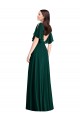 Soft Chiffon A-Line Long Bell Sleeves V-Back Semi Formal Evening Dress / Bridesmaid Dress Barrie