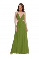 Soft Chiffon A-Line Long Sleeveless Open Back Plus Size Evening Gown / Bridesmaid Dress Barrie