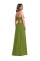 Soft Chiffon A-Line Long Sleeveless Open Back Plus Size Evening Gown / Bridesmaid Dress Barrie