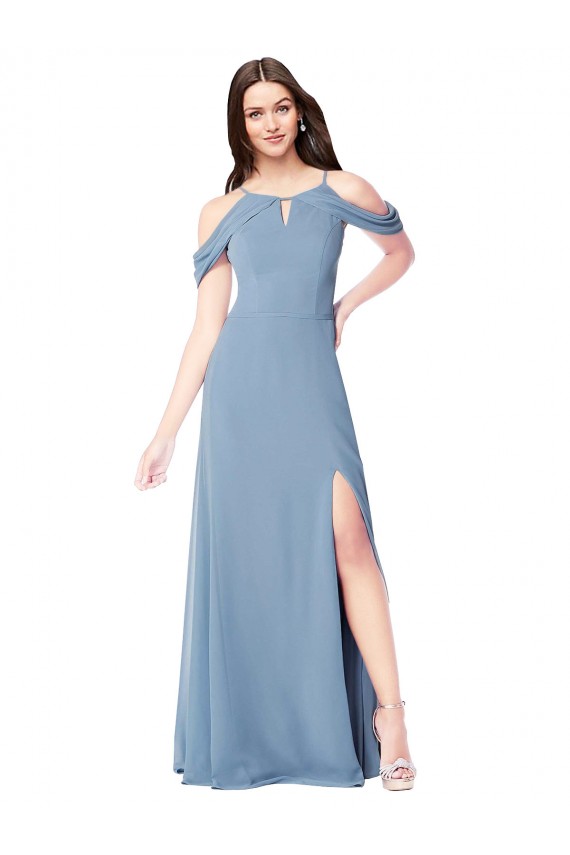 Soft Chiffon A-Line Long Sleeveless Evening Dress / Bridesmaid Dress Barrie