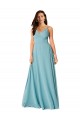 Soft Chiffon A-Line Long Sleeveless Turquoise Bridesmaid Dress Barrie