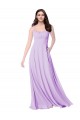Soft Chiffon A-Line Long Sleeveless Lilac Bridal Party Dress Barrie