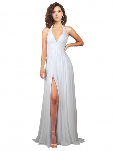 Soft Chiffon A-Line Sweep Train Sleeveless Low Back Semi Formal Evening Dress / Bridesmaid Dress Barrie