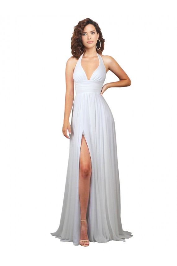 Soft Chiffon A-Line Sweep Train Sleeveless Low Back Semi Formal Evening Dress / Bridesmaid Dress Barrie