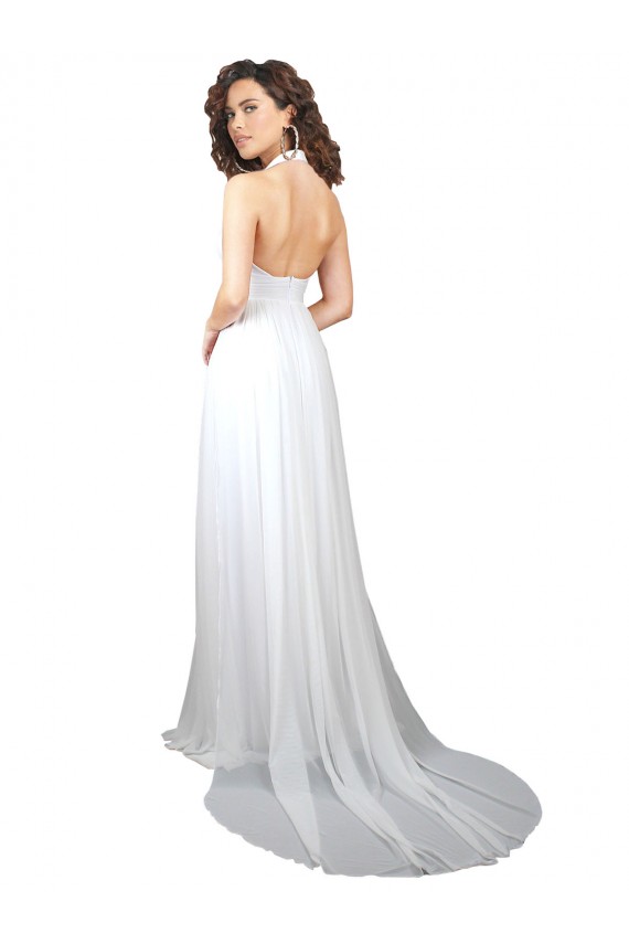 Soft Chiffon A-Line Sweep Train Sleeveless Low Back Semi Formal Evening Dress / Bridesmaid Dress Barrie