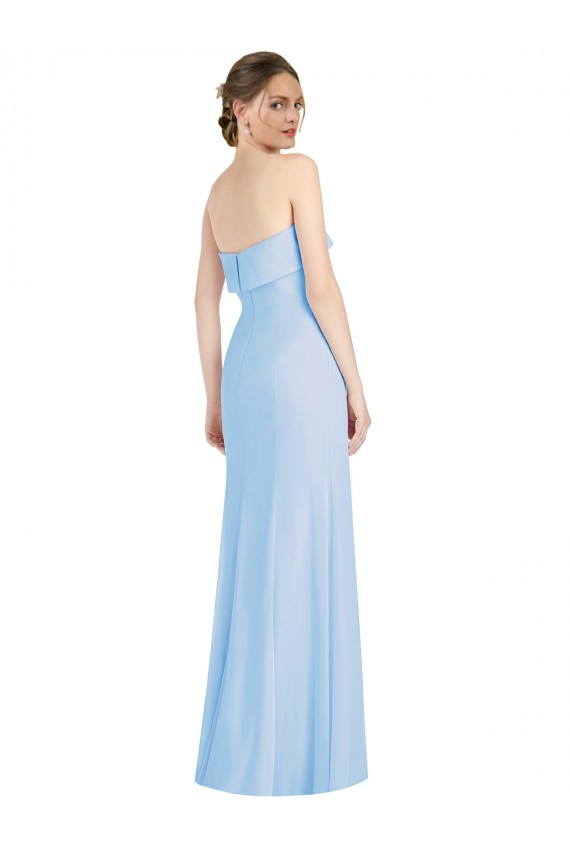 Soft Chiffon Trumpet Long Sleeveless Low Back Black Tie Evening Gown / Bridesmaid Dress Barrie