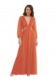 Soft Chiffon A-Line Long Long Sleeves Open Back High Low Evening Gown / Bridesmaid Dress Barrie