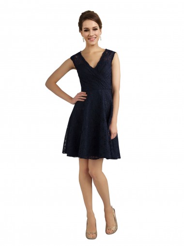 Lace A-Line Knee Length Sleeveless Bridesmaid Dress / Evening Dress Barrie