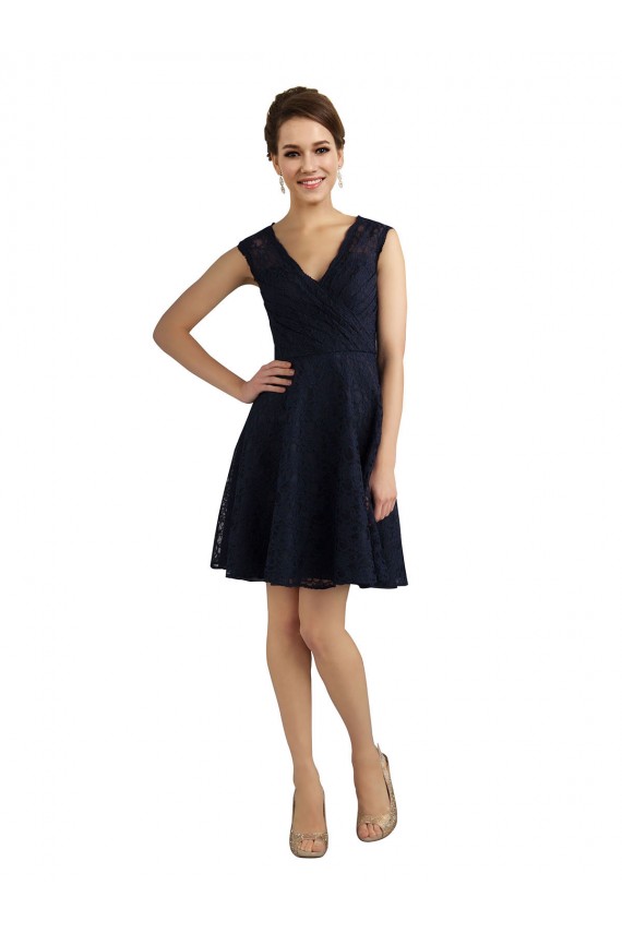 Lace A-Line Knee Length Sleeveless Bridesmaid Dress / Evening Dress Barrie