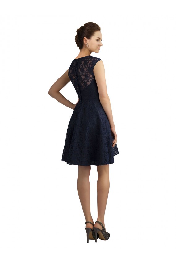 Lace A-Line Knee Length Sleeveless Bridesmaid Dress / Evening Dress Barrie
