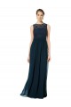 Chiffon & Lace A-Line Long Sleeveless Keyhole Back Bridesmaid Dress Barrie