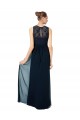 Chiffon & Lace A-Line Long Sleeveless Keyhole Back Bridesmaid Dress Barrie