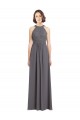 Soft Chiffon & Lace A-Line Long Sleeveless Bridesmaid Dress Barrie