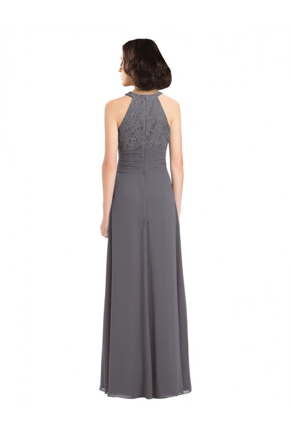 Soft Chiffon & Lace A-Line Long Sleeveless Bridesmaid Dress Barrie