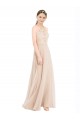 Soft Chiffon & Lace A-Line Long Sleeveless Keyhole Back Prom Dress / Bridesmaid Dress Barrie