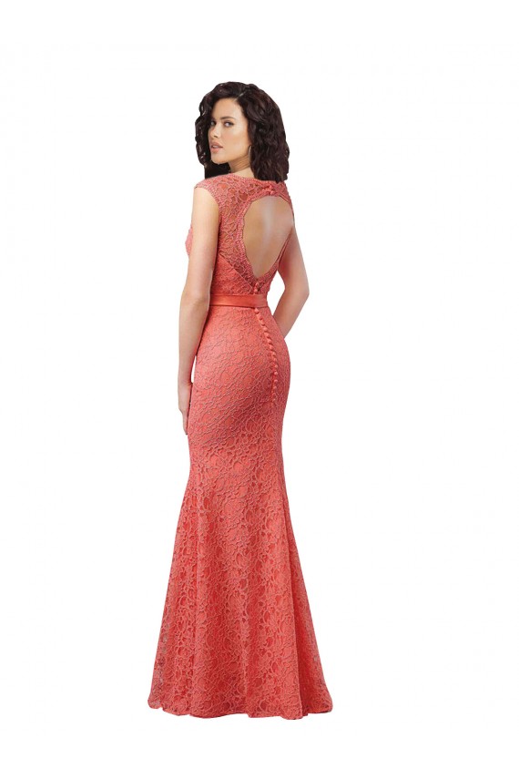 Lace Mermaid Long Sleeveless Open Back Bridesmaid Dress Barrie