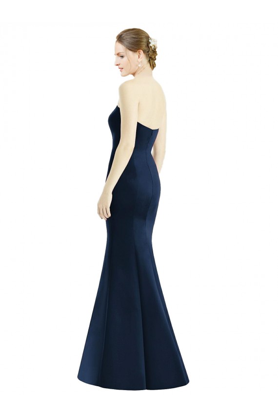 Satin Mermaid Long Floor Length Sleeveless Bridesmaid Dress Barrie