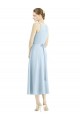 Satin A-Line Tea Length Sleeveless Bridesmaid Dress Barrie